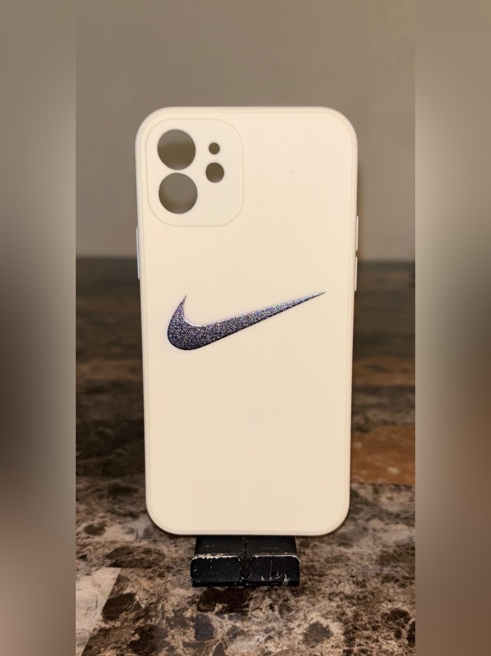White Protective Phone Case with Swoosh iPhone 12/12 Pro